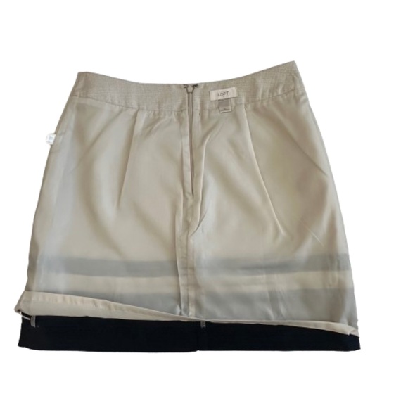 Ann Taylor LOFT Women 6 Beige/Black Color Block A-line Lined Mini Straight Skirt - Picture 12 of 12
